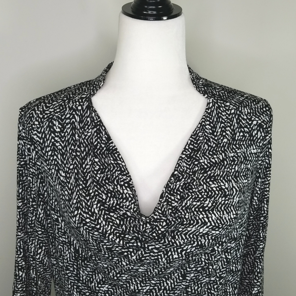 Vintage Tribal Women's Top Size M Long Sleeve Cowl Neck All Over Print - Picture 5 of 8